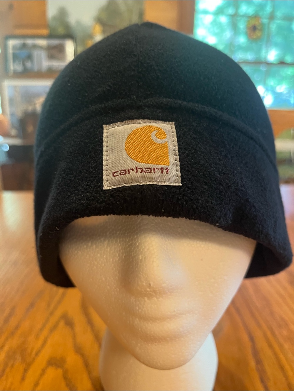 Carhartt Black Beanie with Gold Logo Patch